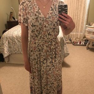 Maxi floral wrap dress.